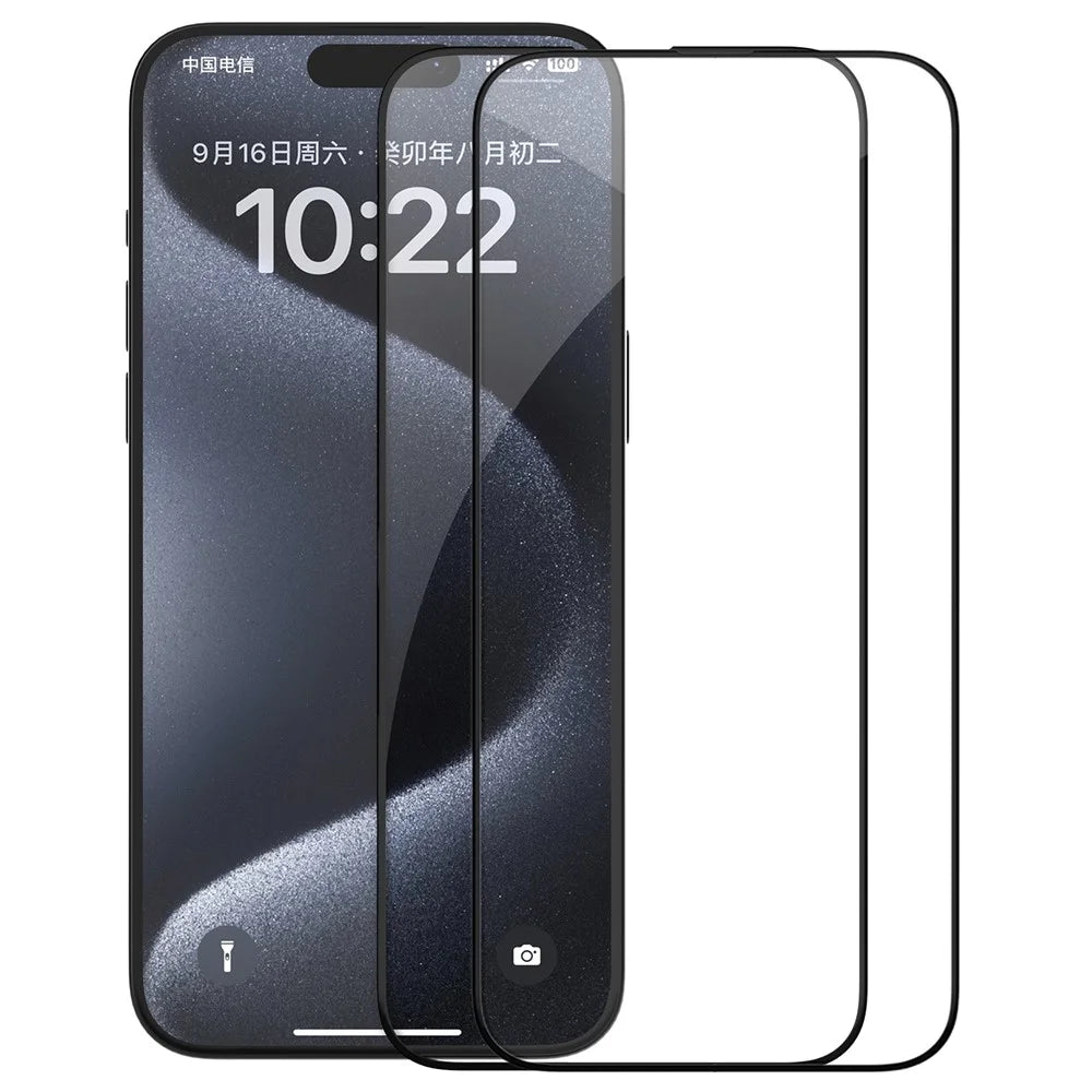 NILLKIN 2Pcs for iPhone 15 Pro EZ SET Series AGC Glass Ultra Clear Screen Protector - 1