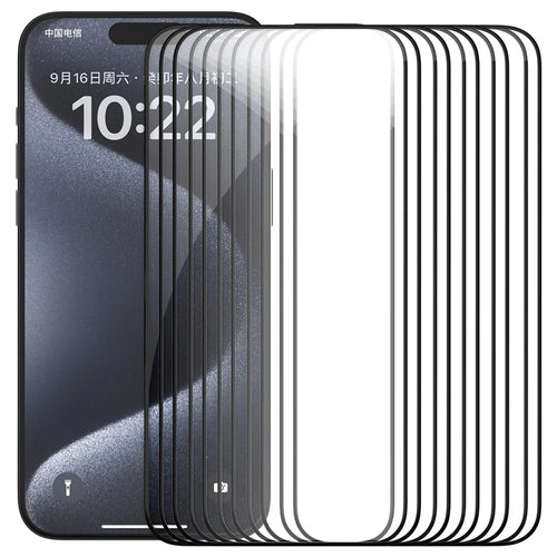 NILLKIN 10Pcs EZ SET Series Screen Protection for iPhone 15 Pro AGC Glass Screen Guard - 1