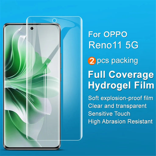 IMAK 2Pcs / Set Hydrogel Film III for Oppo Reno11 (China) 5G / Reno11 Pro 5G (Global) TPU Screen Protector Ultra Clear Film - 2