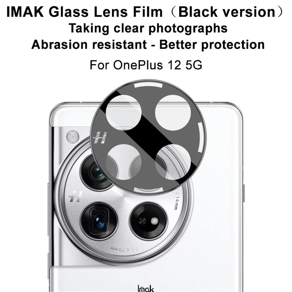 IMAK For OnePlus 12 5G Camera Lens Protector Shatterproof Tempered Glass Lens Film (Black Version) - 2