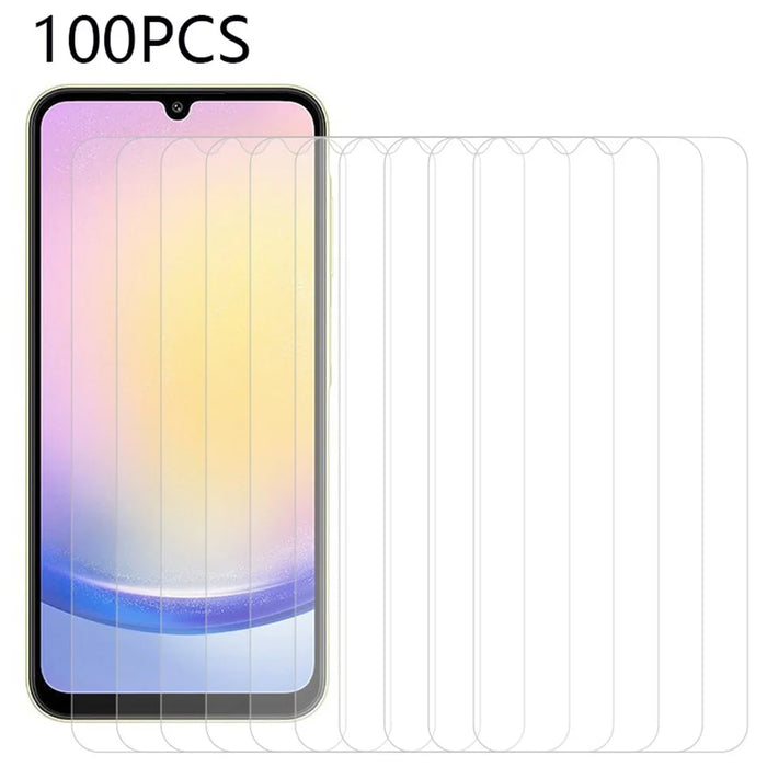 100Pcs for Samsung Galaxy A15 4G / 5G / A24 4G / A25 5G (Global) Screen Protector Ultra Clear (No Package, with Wipes Set, Dust-absorber, Guide Sticker) - 1