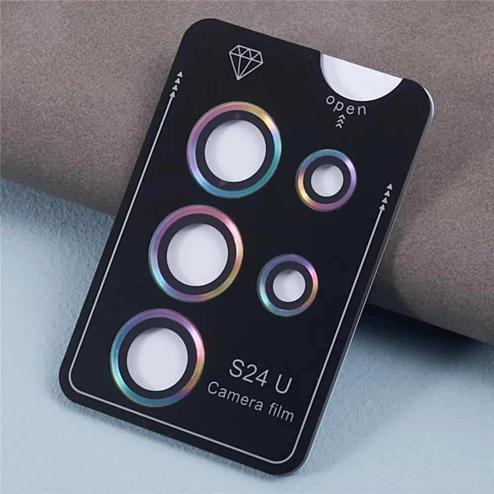 For Samsung Galaxy S24 Ultra 1 Set Tempered Glass Lens Protector Metal Ring Lens Protector - Multi-color - 3