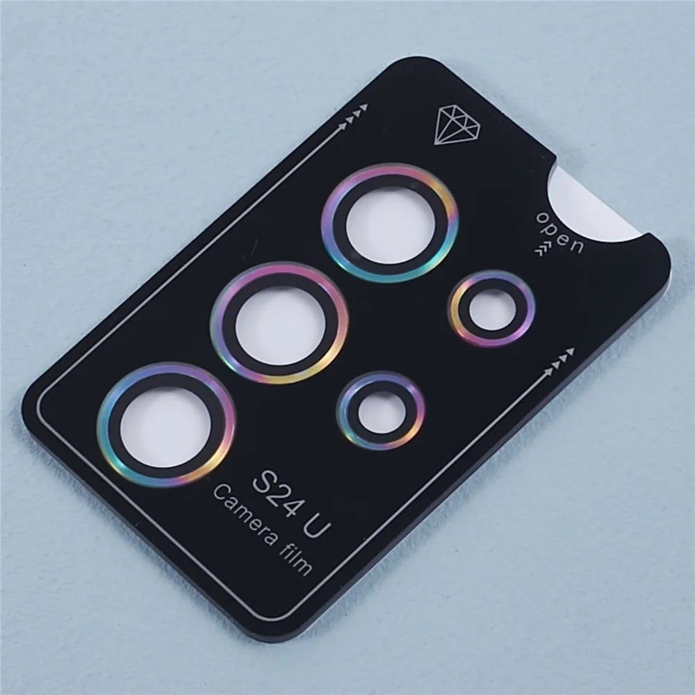 For Samsung Galaxy S24 Ultra 1 Set Tempered Glass Lens Protector Metal Ring Lens Protector - Multi-color - 4