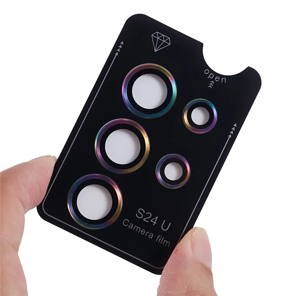 For Samsung Galaxy S24 Ultra 1 Set Tempered Glass Lens Protector Metal Ring Lens Protector - Multi-color - 5