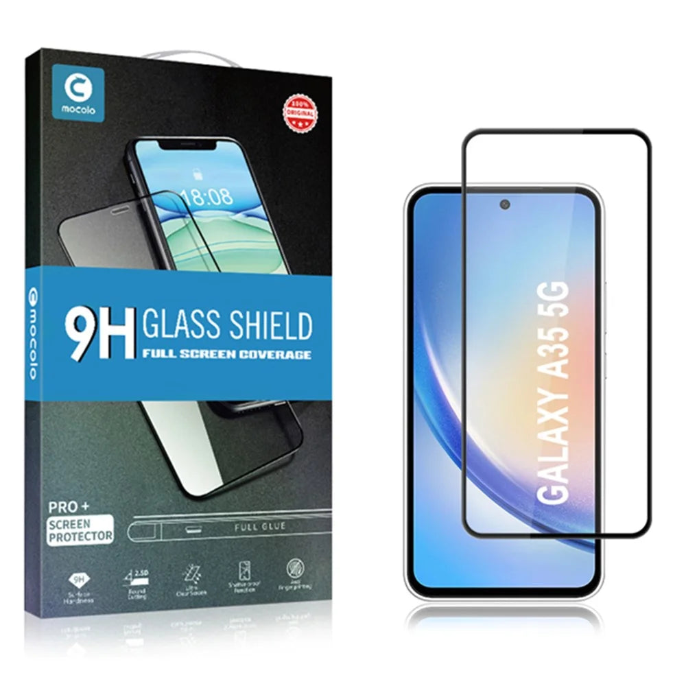 MOCOLO For Samsung Galaxy A35 5G / A55 5G Screen Protector Complete Covering Anti-explosion Tempered Glass Film - Black - 7