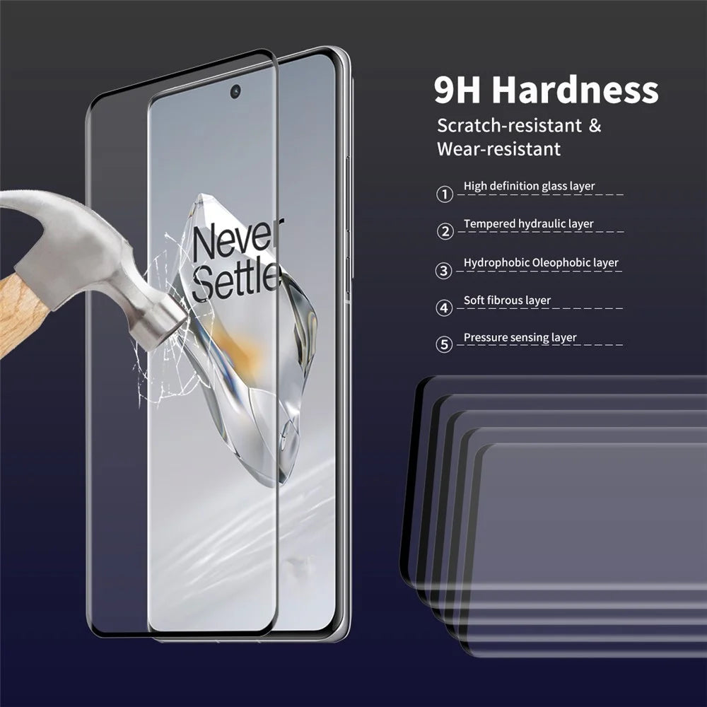 ENKAY HAT PRINCE 5PCS For OnePlus 12 5G HD Full Screen Protector 3D Curved Tempered Glass Side Glue Support Fingerprint Unlock - 4