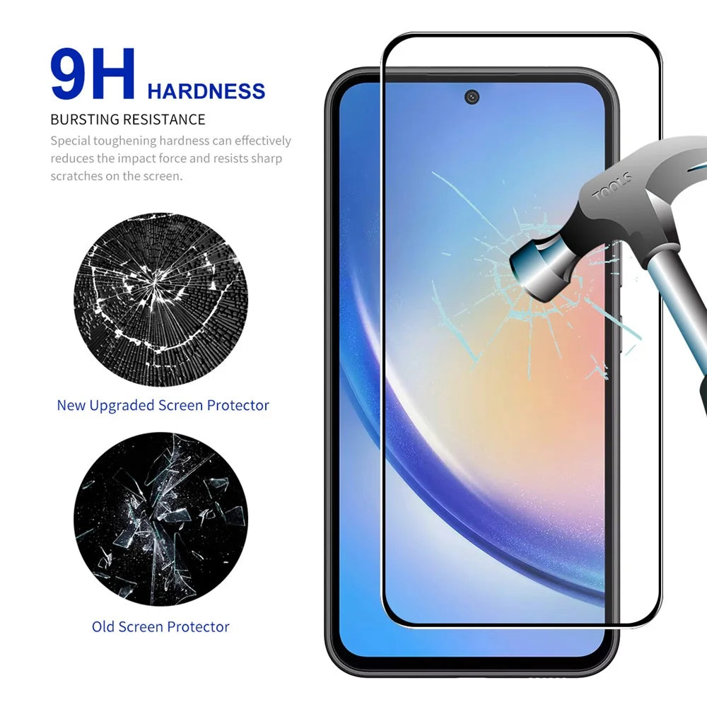 ENKAY HAT PRINCE 5Pcs for Samsung Galaxy A55 5G High Aluminium-silicon Glass Film Silk Print 9H 2.5D Screen Protector - 3