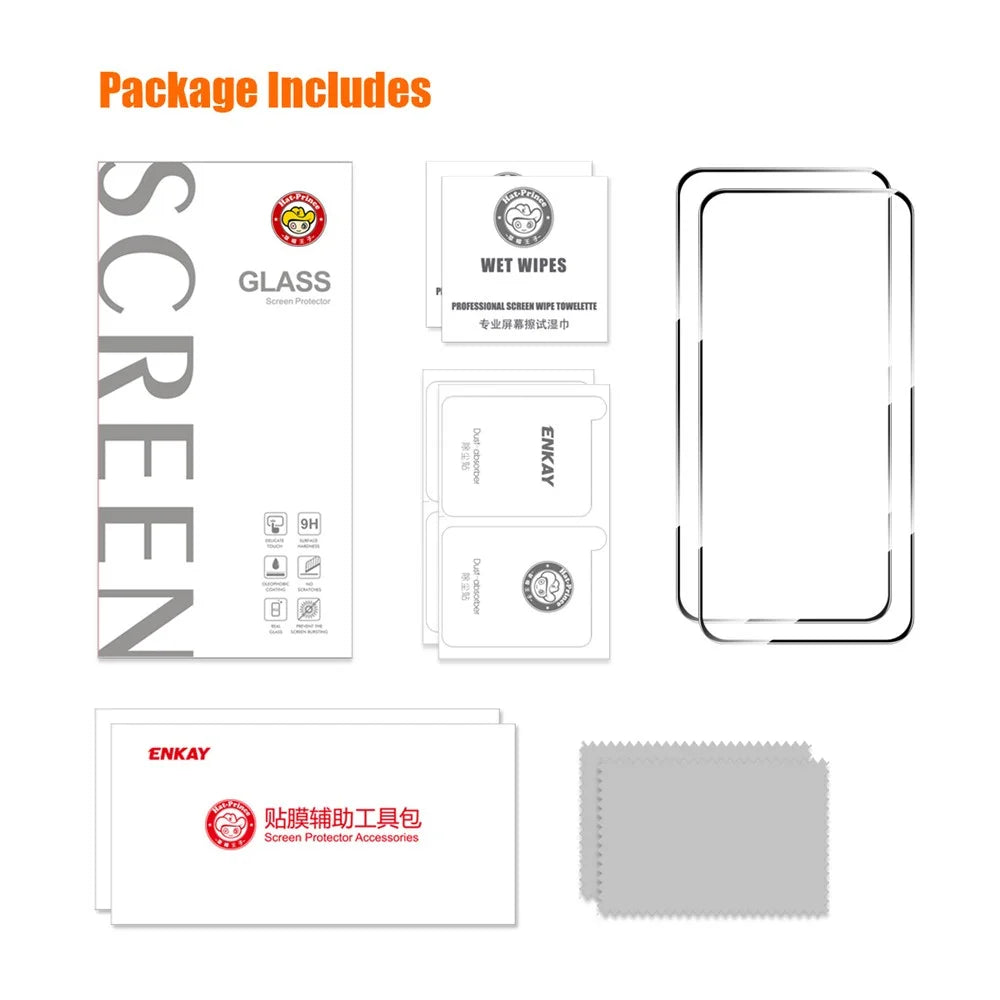 ENKAY HAT PRINCE 2Pcs for Samsung Galaxy A55 5G Screen Protector Silk Printing 2.5D High Aluminium-silicon Glass Film - 7