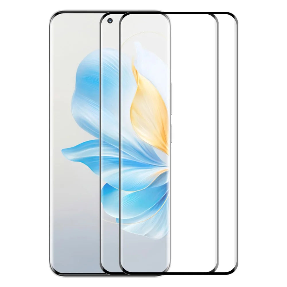 ENKAY HAT PRINCE 2PCS For Honor 100 5G Side Glue Tempered Glass Full Screen Protector 3D Curved Support Fingerprint Unlock - 1