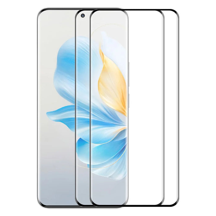 ENKAY HAT PRINCE 2PCS For Honor 100 5G Side Glue Tempered Glass Full Screen Protector 3D Curved Support Fingerprint Unlock - 1