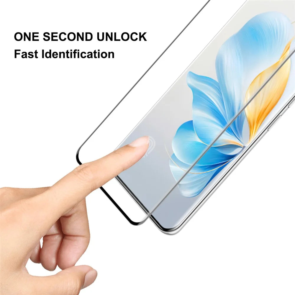 ENKAY HAT PRINCE 5PCS For Honor 100 5G Screen Protector 3D Curved Tempered Glass Side Glue Support Fingerprint Unlock - 3