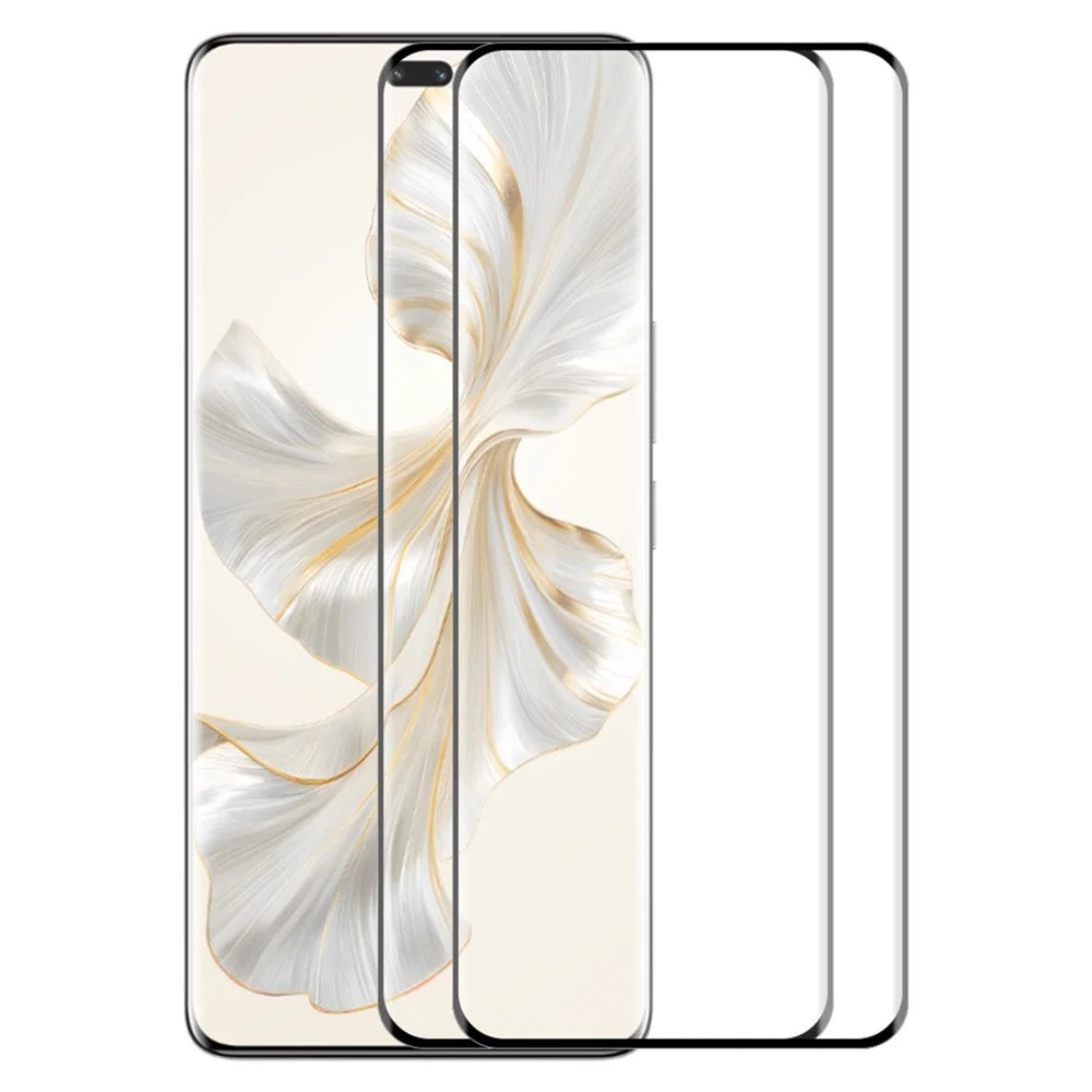 ENKAY HAT PRINCE 2PCS For Honor 100 Pro 5G Tempered Glass Screen Protector Clear 3D Curved Side Glue Support Fingerprint Unlock - 1
