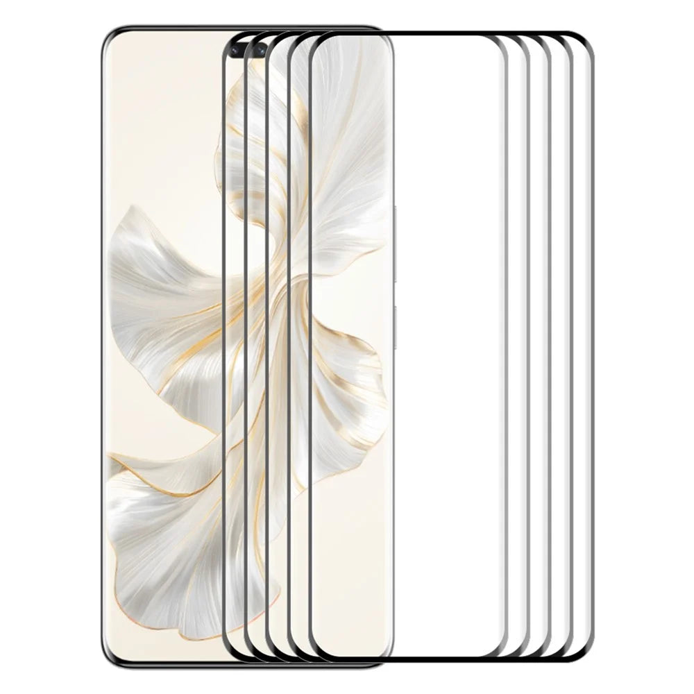ENKAY HAT PRINCE 5PCS For Honor 100 Pro 5G 9H Hardness 3D Curved Tempered Glass Side Glue Support Fingerprint Unlock - 1