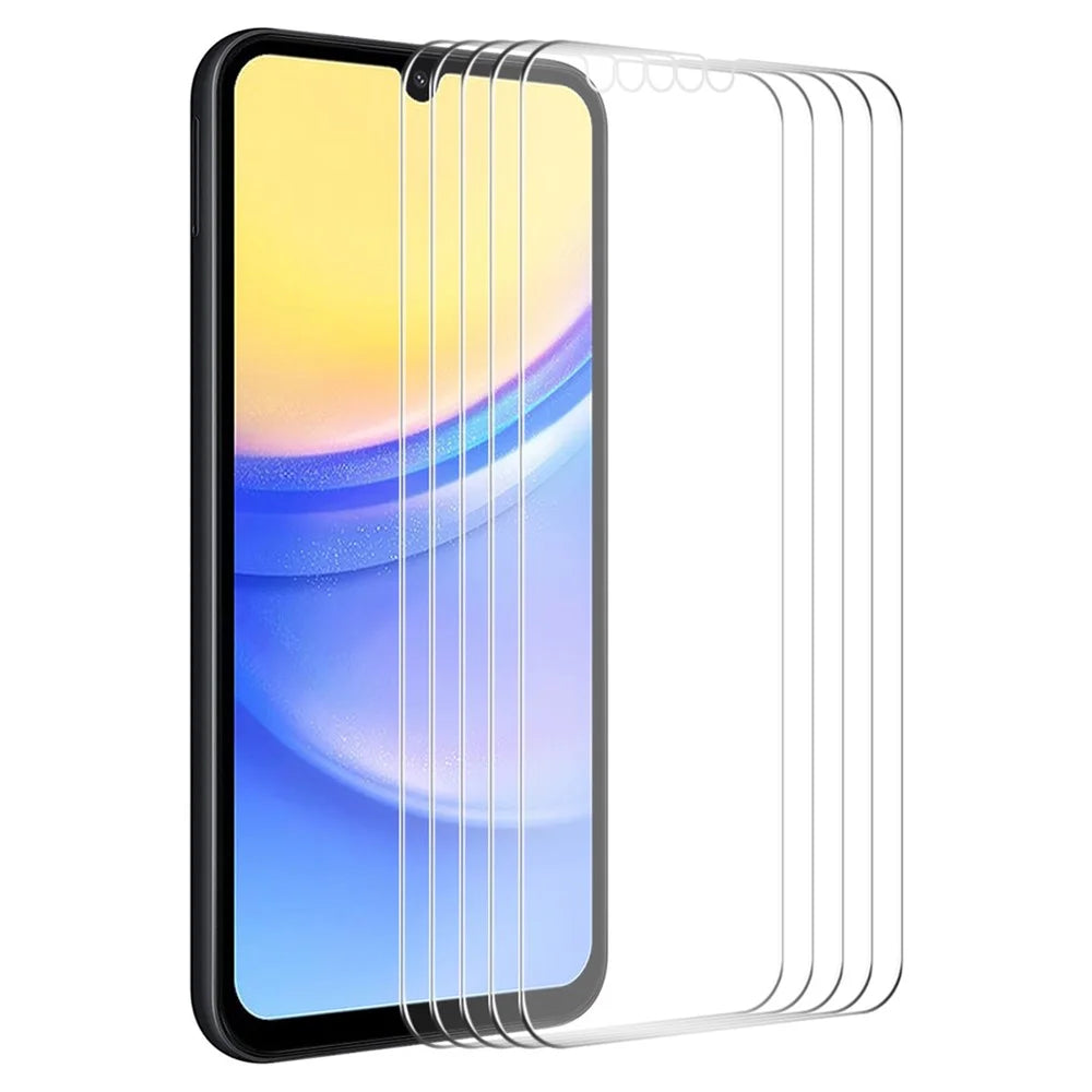 ENKAY HAT PRINCE 5Pcs For Samsung Galaxy A15 4G / 5G High Aluminium-silicon Glass Film 0.26mm 2.5D Screen Protector - 1