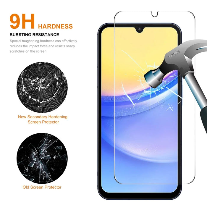 ENKAY HAT PRINCE 5Pcs For Samsung Galaxy A15 4G / 5G High Aluminium-silicon Glass Film 0.26mm 2.5D Screen Protector - 2