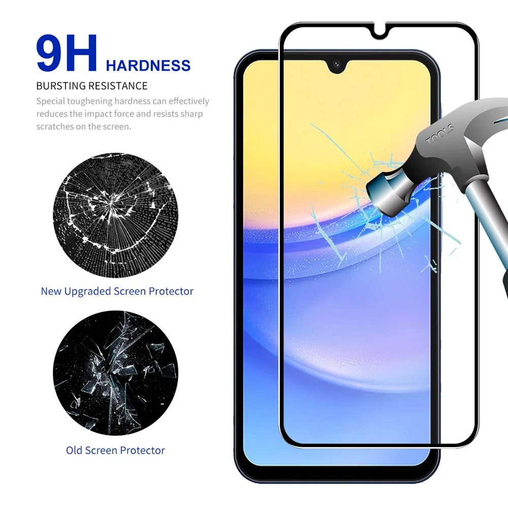 ENKAY HAT PRINCE 2Pcs for Samsung Galaxy A15 4G / 5G Screen Protector 2.5D 9H Silk Print High Aluminium-silicon Glass Film - 3