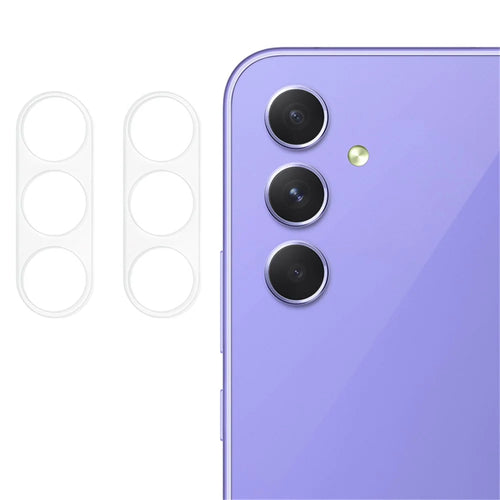 2Pcs For Samsung Galaxy A55 5G Camera Lens Protector 3D Arc Edge Tempered Glass Ultra HD - (Leather Case Version) - 1