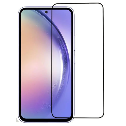 For Samsung Galaxy A55 5G Tempered Glass Electroplating Anti-Fingerprint Silk Printing Full Glue Screen Protector - 1