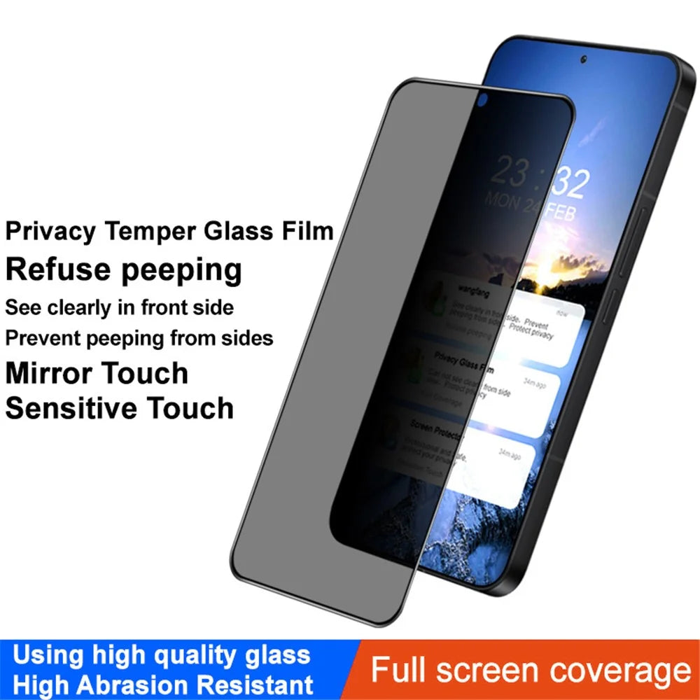 IMAK For Samsung Galaxy S24 Anti-spy Film Full Cover AB Glue Tempered Glass Screen Protector - 3