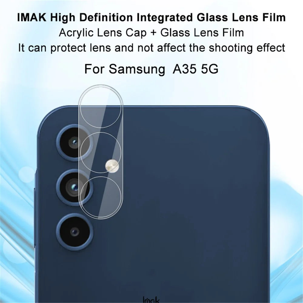 IMAK For Samsung Galaxy A35 5G Camera Lens Protector Tempered Glass + Acrylic Lens Cap Lens Film Easy to Install - 2