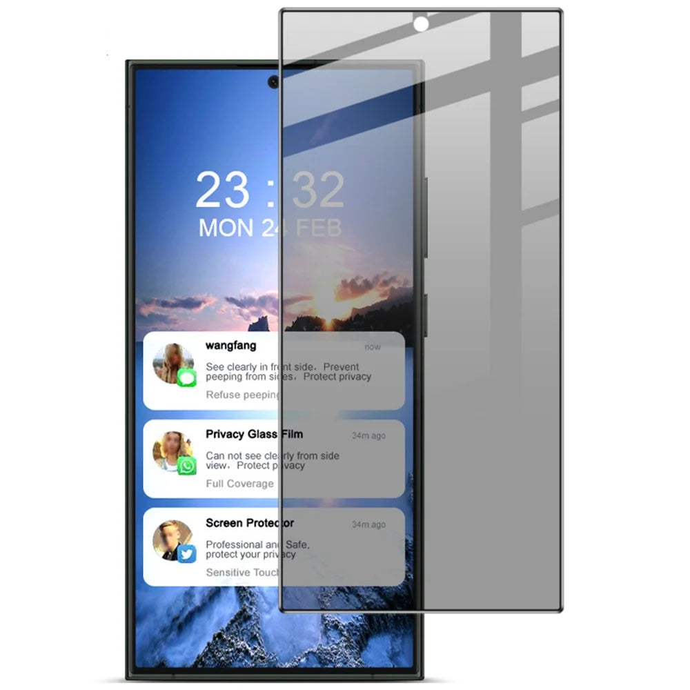 IMAK For Samsung Galaxy S24 Ultra Tempered Glass Screen Protector Anti-peep Privacy Protection Film - 1