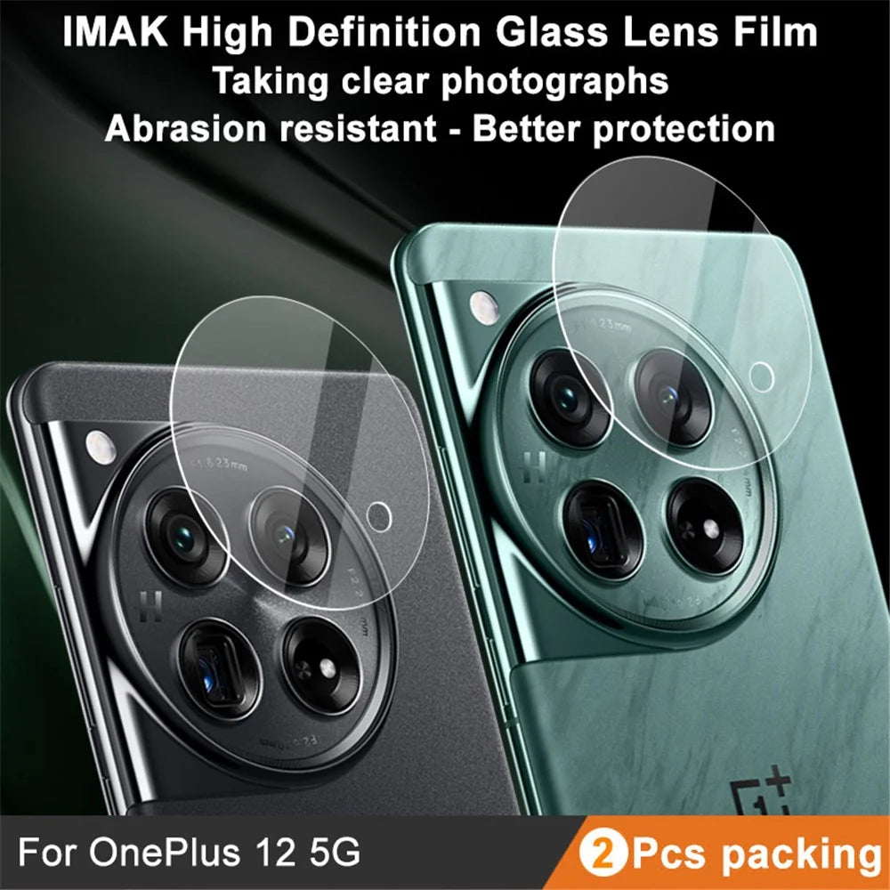 IMAK 2Pcs / Set For OnePlus 12 5G Camera Lens Protector Clear Full Cover Back Lens Film - 2