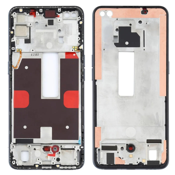For Oppo Reno4 5G Phone Middle Plate Frame Repair Part (A-Side) (without Logo) - Black - 1