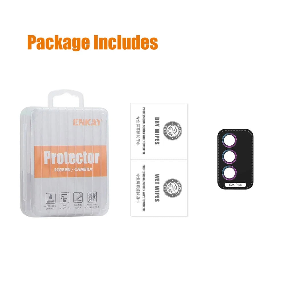 ENKAY HAT PRINCE For Samsung Galaxy S24+ Camera Lens Protector Aluminum Alloy+Tempered Glass Lens Film - Black - 7