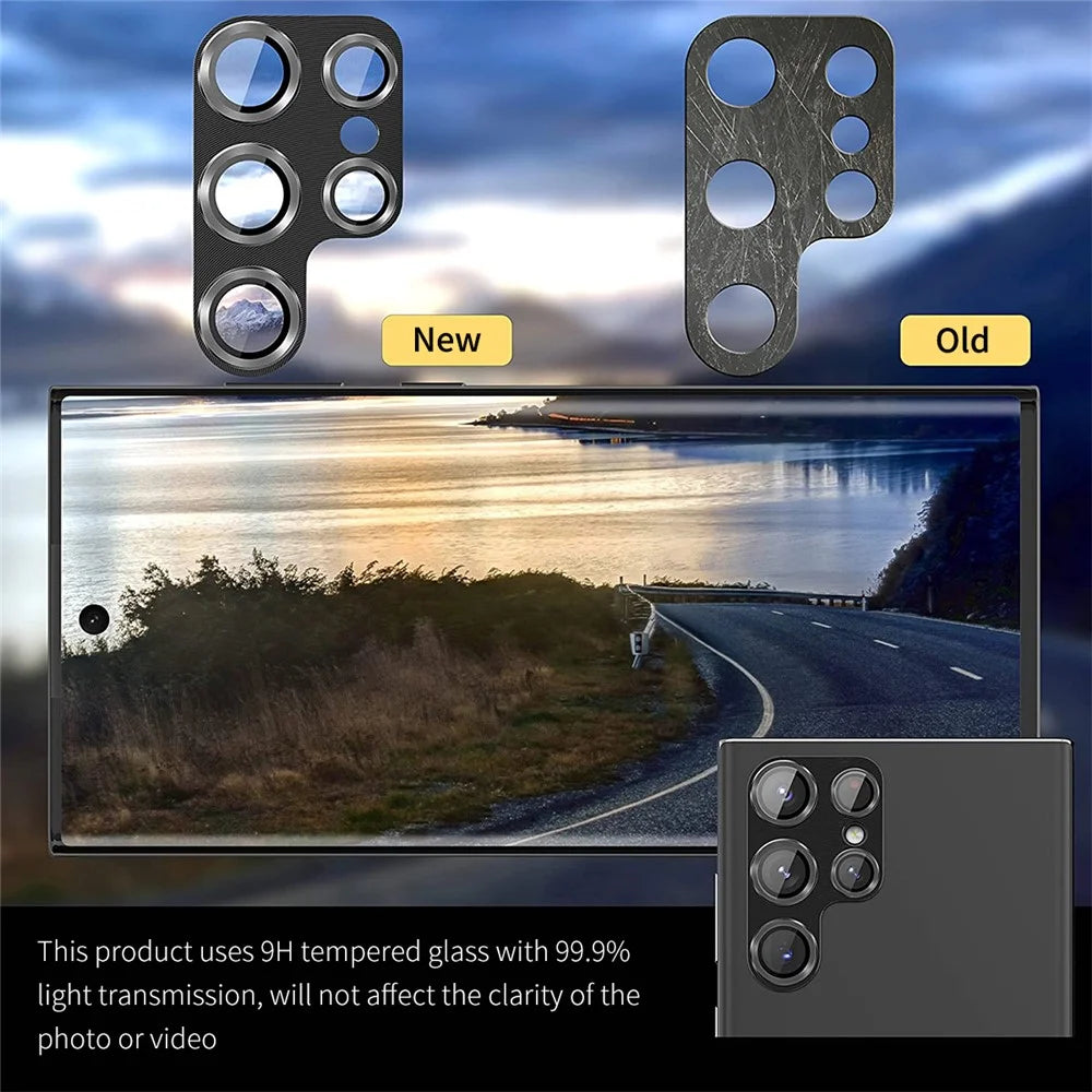 ENKAY HAT PRINCE For Samsung Galaxy S24 Ultra Camera Lens Protector Aluminium Alloy + Tempered Glass Anti-Scratch - Black - 4