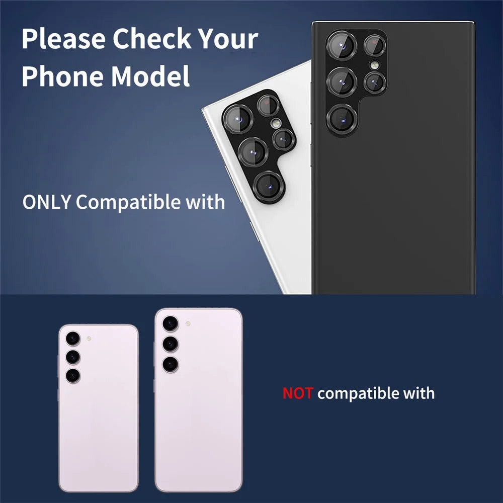ENKAY HAT PRINCE For Samsung Galaxy S24 Ultra Camera Lens Protector Aluminium Alloy + Tempered Glass Anti-Scratch - Black - 6