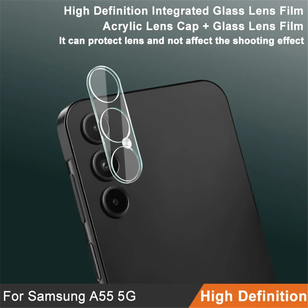 IMAK For Samsung Galaxy A55 5G Camera Lens Protector Tempered Glass+Acrylic Lens Cap Anti-Scratch - 3