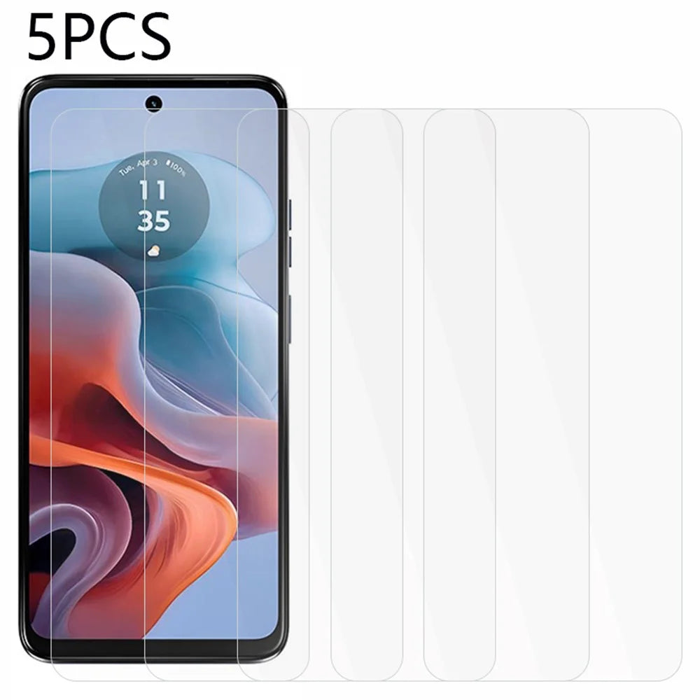 5PCS For Motorola Moto G45 5G / G34 5G Screen Protector 2.5D Tempered Glass Bubble-Free 0.3mm - 1