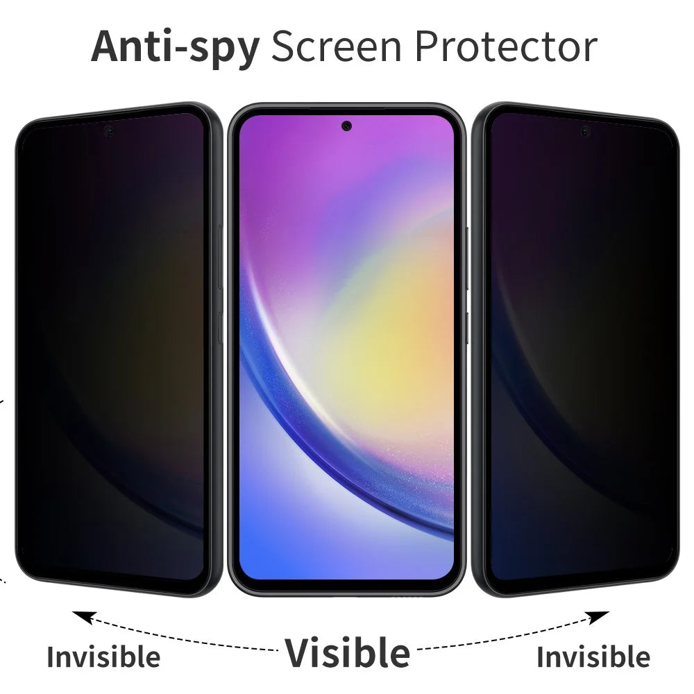 NORTHJO A+ For Samsung Galaxy A35 5G 28 Degree Anti-Spy Film 0.3mm 2.5D Silk Printing Screen Protector - Black - 3