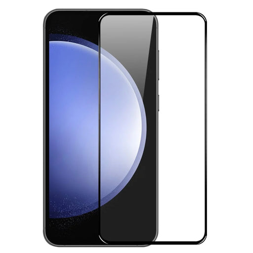 NORTHJO A+ For Samsung Galaxy S23 FE Full Screen Protector Silk Printing High Aluminum-silicon Glass Film - Black - 1