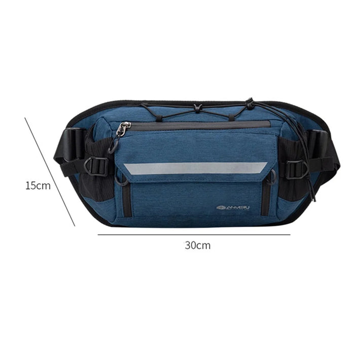 ANMEILU 8017 Ultra-light Cycling Waist Bag Nylon Running Sports Bag - Dark Blue - 7
