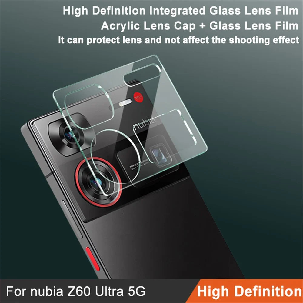 IMAK for ZTE nubia Z60 Ultra Super Clear Tempered Glass Lens Protector + Acrylic Lens Cap - 2