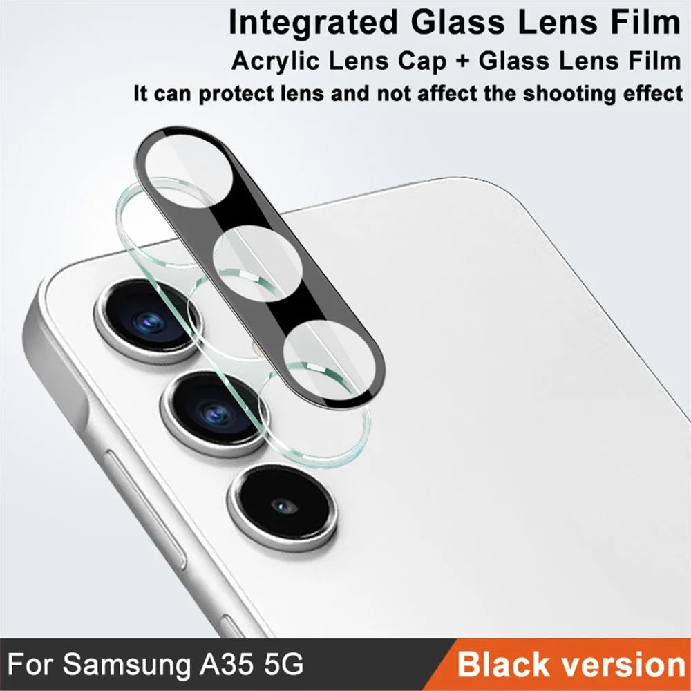 IMAK For Samsung Galaxy A35 5G Integrated Acrylic Lens Cap + Tempered Glass Rear Lens Film (Black Version) - 2