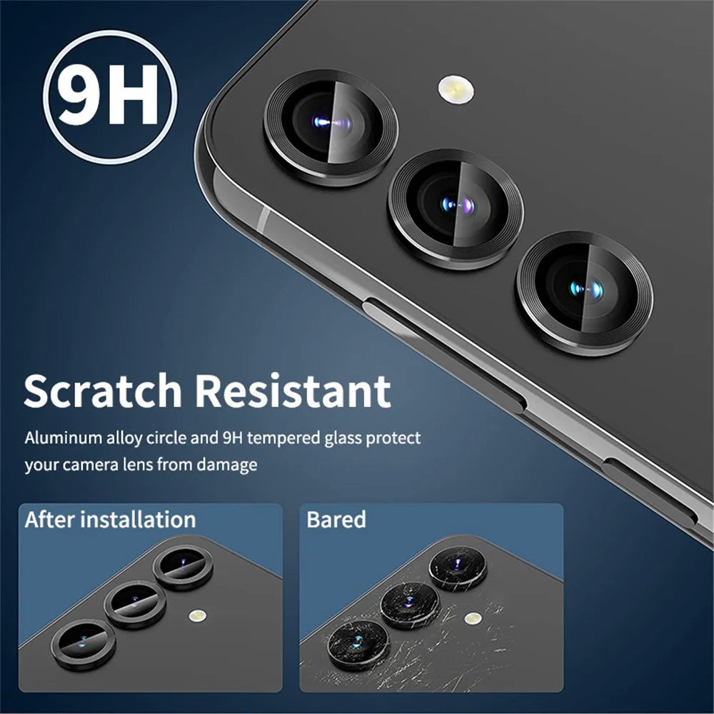 ENKAY HAT PRINCE For Samsung Galaxy A05s 4G Individual Lens Protectors Set Tempered Glass with Aluminum Edging - Black - 2