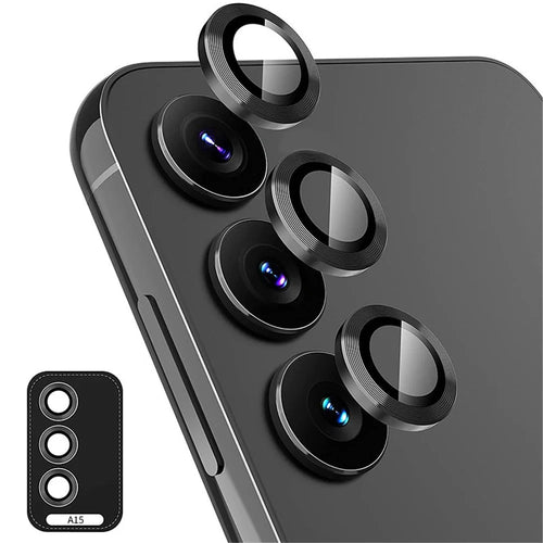 ENKAY HAT PRINCE For Samsung Galaxy A15 4G / 5G Camera Lens Protector Metal Individual Ring Rear Lens Film - Black - 1