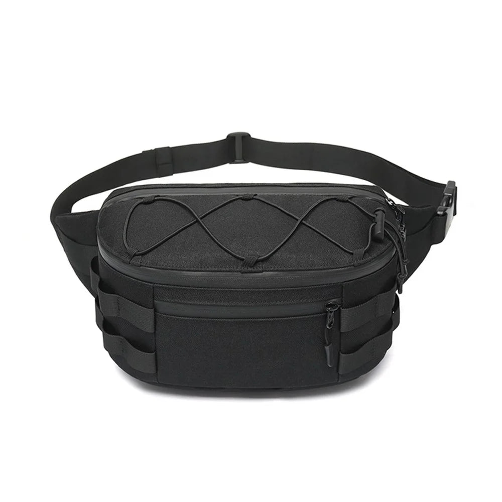 OZUKO 9340 Outdoor Molle Chest Bag Oxford Cloth Multi-function Men Waist Pack - Black - 1