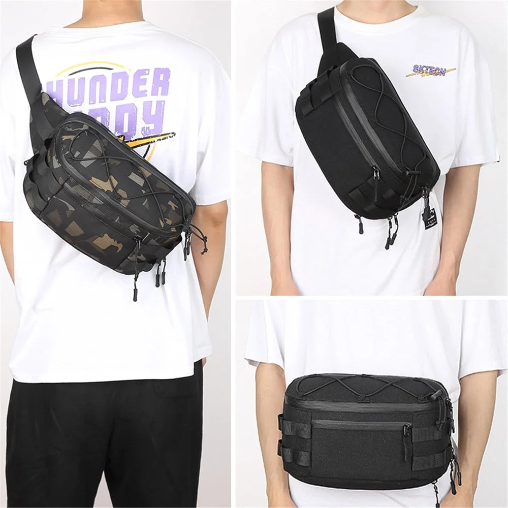 OZUKO 9340 Outdoor Molle Chest Bag Oxford Cloth Multi-function Men Waist Pack - Black - 4