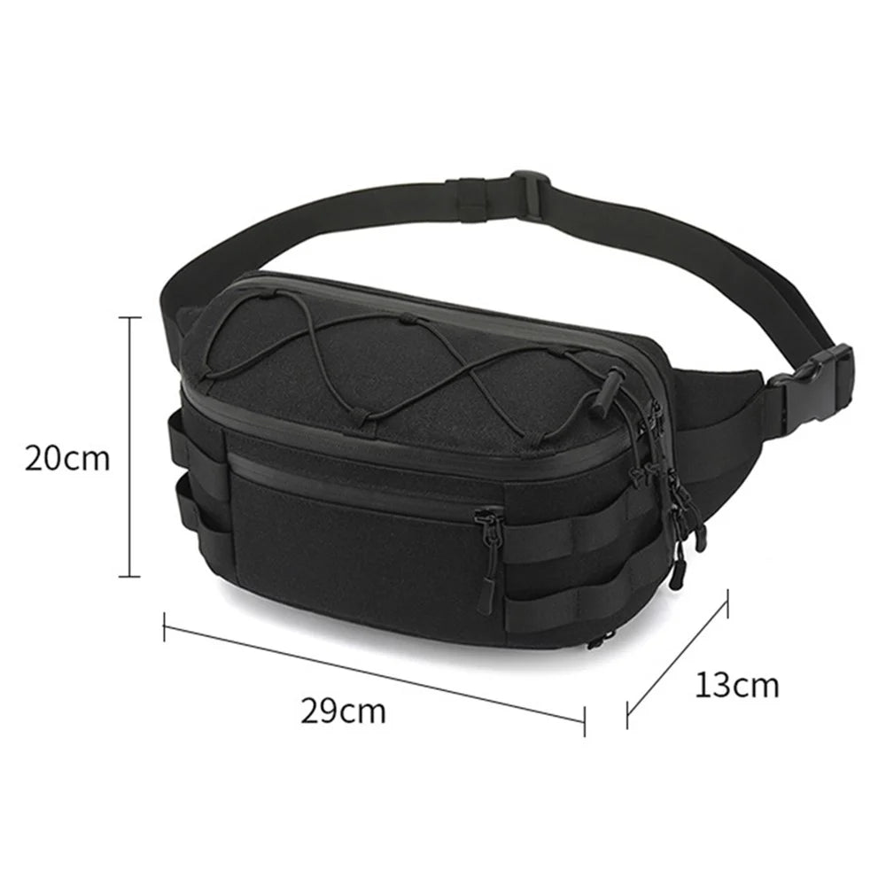 OZUKO 9340 Outdoor Molle Chest Bag Oxford Cloth Multi-function Men Waist Pack - Black - 5