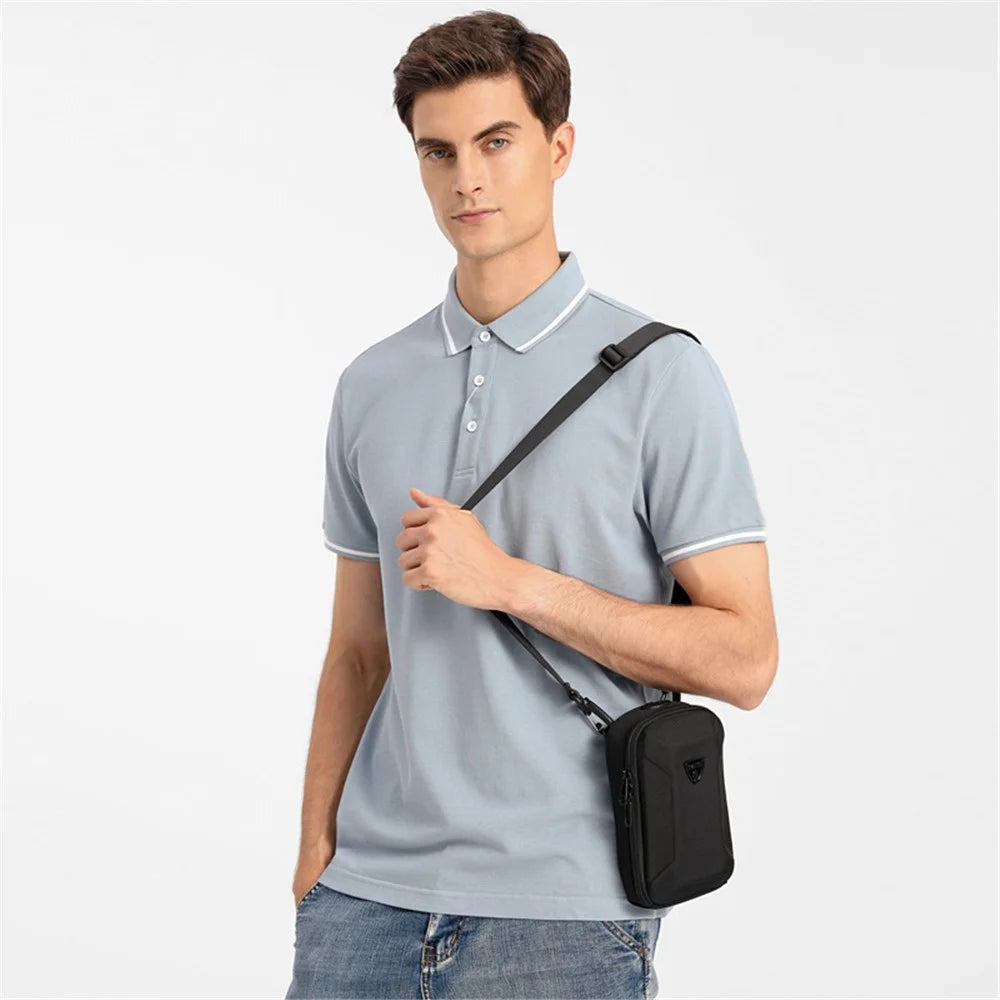 OZUKO 9442 Mini EVA Hard Shell Shoulder Bag Phone Storage Pouch Purse - Black - 3