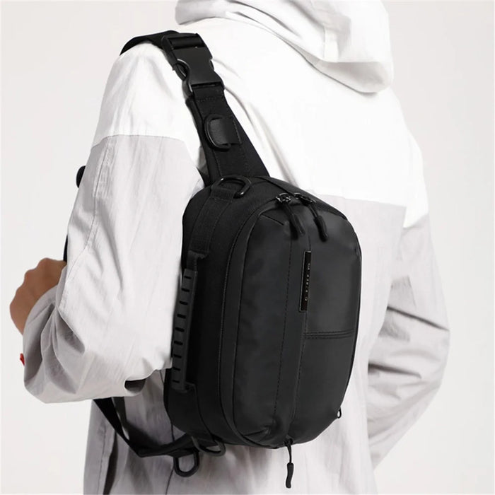 OZUKO 9260 Men Waterproof Crossbody Chest Bag Outdoor Sports Waist Bag - Dark Blue - 6