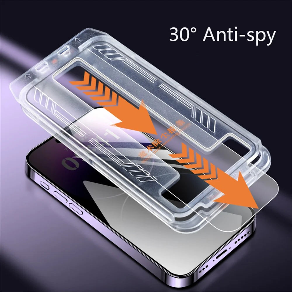 For iPhone 15 Pro Max Privacy Screen Protector Tempered Glass Dust Free without Bubbles - 2