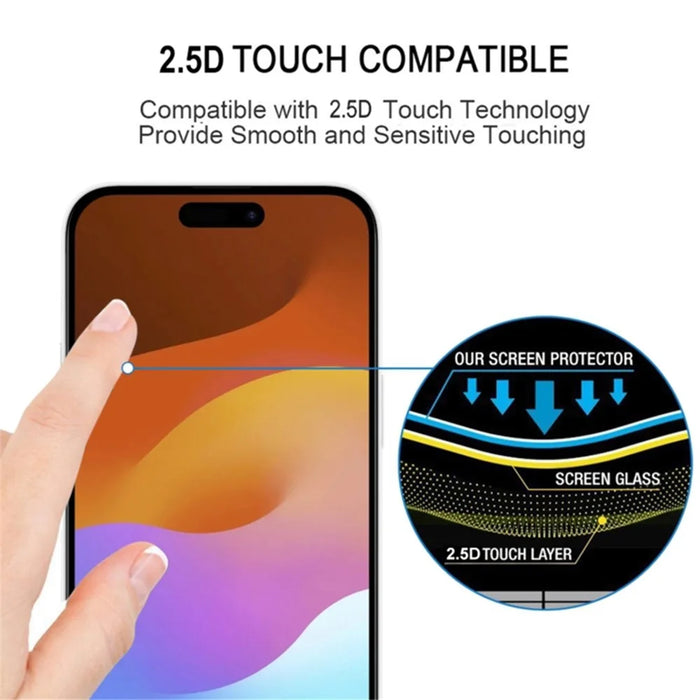 25Pcs For iPhone 15 Screen Protector Secondary Hardening Medium Alumina Glass Film - 5
