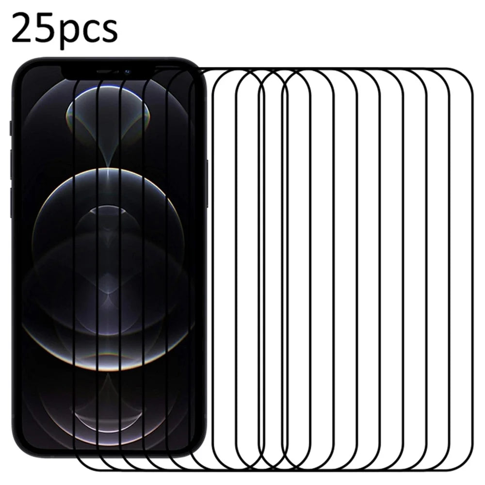 25Pcs For iPhone 12 / 12 Pro Medium Alumina Glass Screen Protector Secondary Hardening - 1
