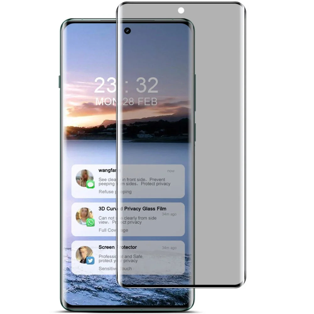 IMAK For Oppo Find X6 Pro Screen Protector 3D Curved Anti-Spy Tempered Glass Protective Film - 3
