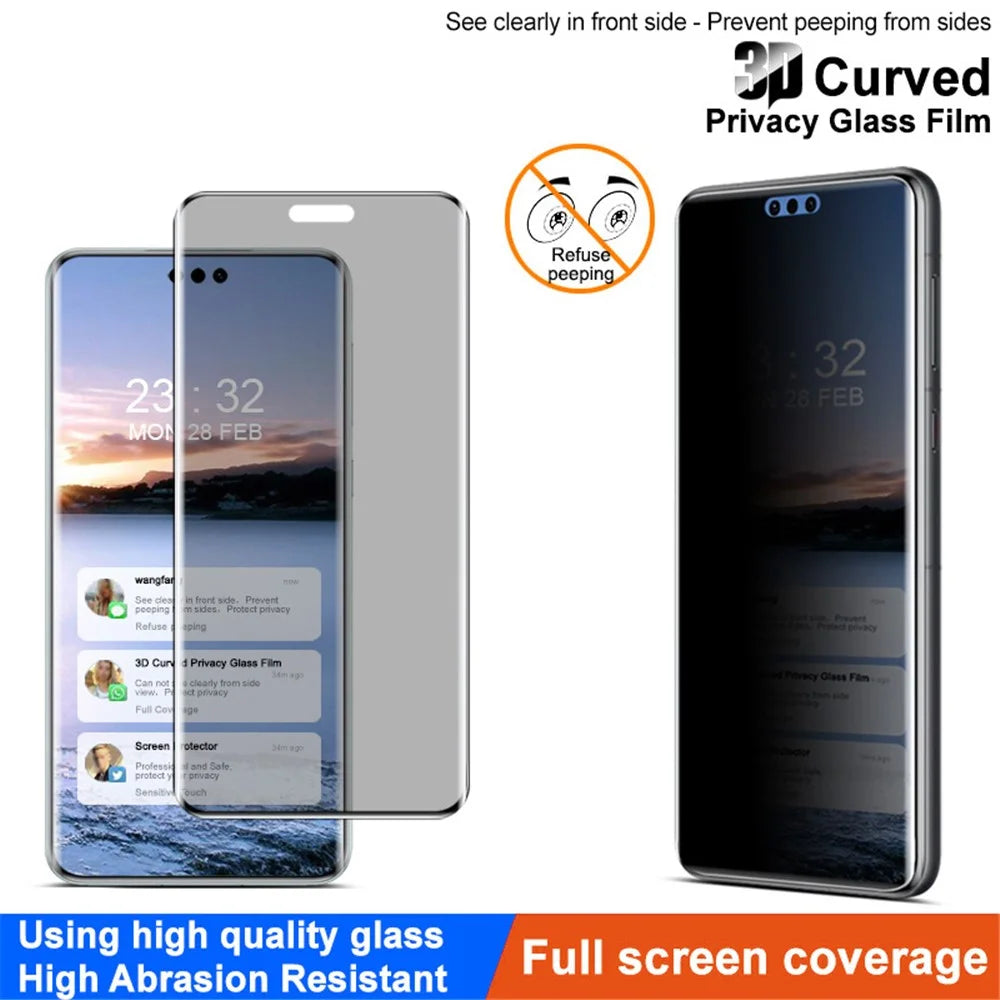 IMAK For Huawei Mate 60 Pro / Mate 60 Pro+ Film Anti-peep 3D Curved Full Screen Protectors - 2