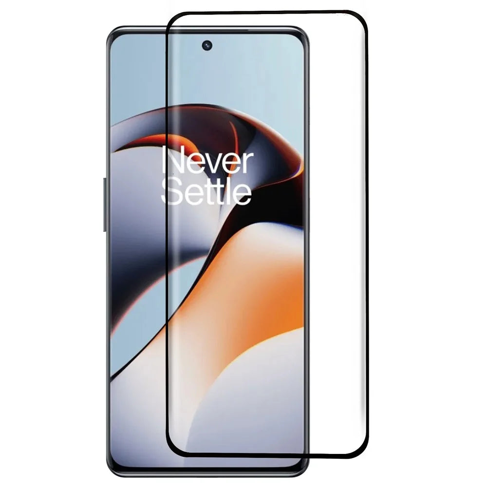 For OnePlus Ace 3 5G / 12R 5G Screen Protector Curved Edge Clear Tempered Glass Film Silk Printing - 1